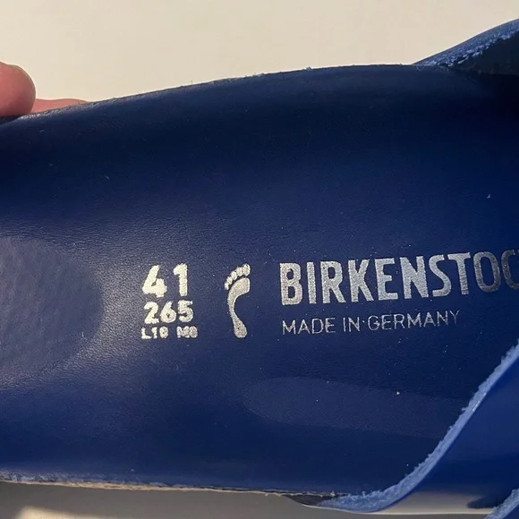 Birkenstock Madrid Royal Blue Slides Large Silver Buckle, EU 41 / 10.5-11, NWOB - Picture 5 of 10